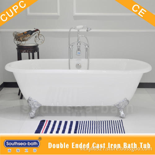 Hot sale double ended cast iron bathtub